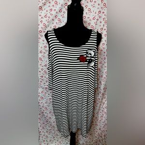 COPY - Torrid Cold Shoulder Black and White Striped Skull Top